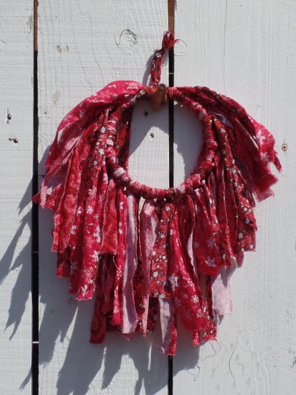 Hand Crafted  Distressed Wall Swag VINTAGE Hoop HOLIDAY